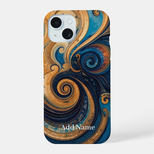 Vibrant Swirl Art Phone Cover – Personalised with  (Back)