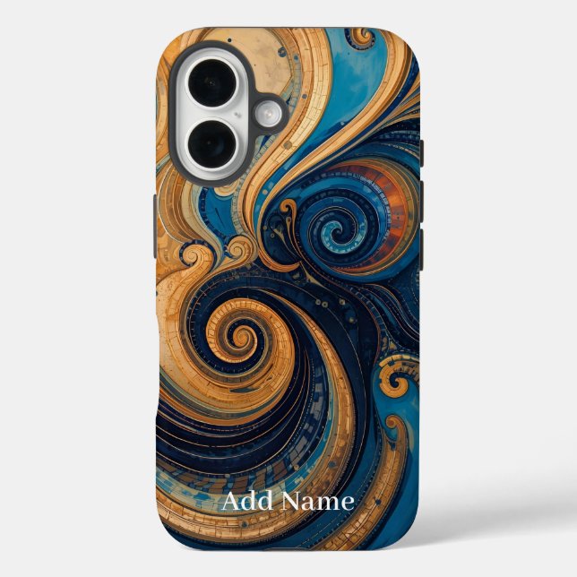 Vibrant Swirl Art Phone Cover – Personalised with  (Back)