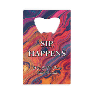 Vibrant Swirl Design Funny Sip Happens Beer