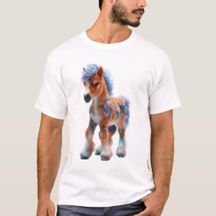Vibrant Swirl Fantasy Pony Art Men T-Shirt