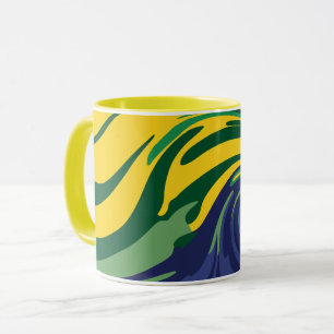 Vibrant Swirl of Green, Yellow, and Blue Mug