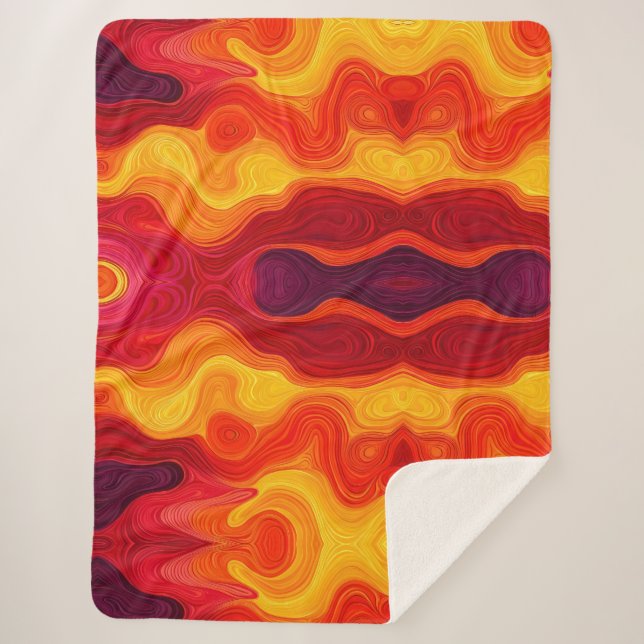 Vibrant Swirl Pattern  Sherpa Blanket (Front)