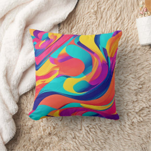 Vibrant Swirling Abstract Art Cushion