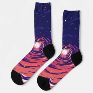 Vibrant Swirling Galaxy with Bright Center Socks