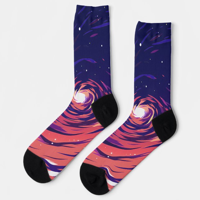 Vibrant Swirling Galaxy with Bright Center Socks (Left)