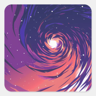 Vibrant Swirling Galaxy with Bright Center Square Sticker