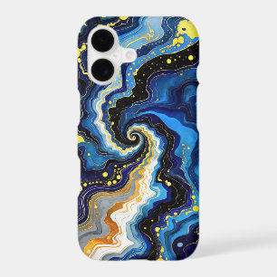 Vibrant Swirls of Blue and Gold 1