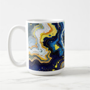 Vibrant Swirls of Blue and Gold 1 Coffee Mug