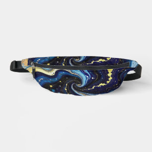 Vibrant Swirls of Blue and Gold 3 Bum Bags