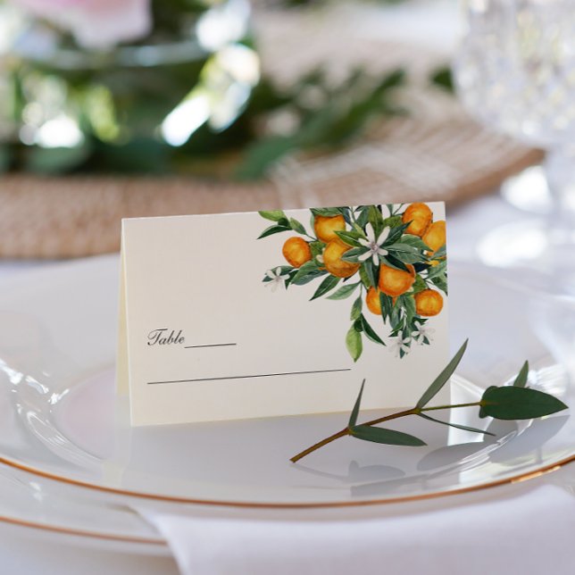 Vibrant Tangerine Citrus Orange Blossom Wedding Business Card (Creator Uploaded)