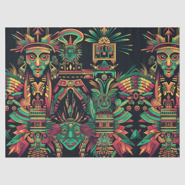 Vibrant Teal "Ancestral Paradigm" Unique Tissue Pa Paper (Front)