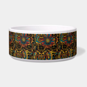 Vibrant Teal "Aztec Dream" Luxe Large Pet Bowl
