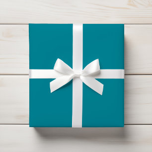 Vibrant Teal Blue Solid Color Wrapping Paper