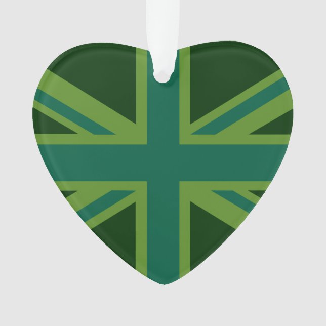 Vibrant Teal Union Jack Ornament (Front)