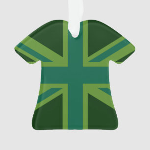 Vibrant Teal Union Jack Ornament