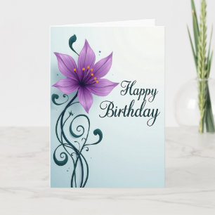 Vibrant Tendril Birthday Card