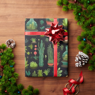 Vibrant Terrarium Decoupage Wrapping Paper
