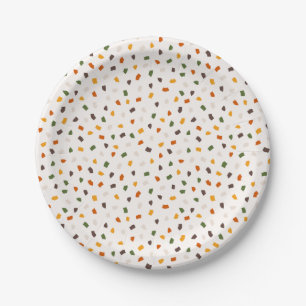 Vibrant Terrazzo Confetti Party Warm Retro Paper Plate