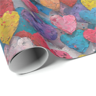 Vibrant Textured Hearts Gift Wrap – Bold Love