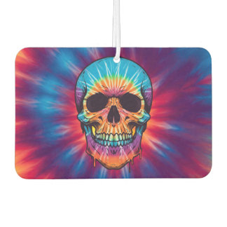 Vibrant Tie-Dye Skull Air Freshener