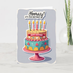 Vibrant Tiered Cake Card