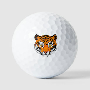 Vibrant Tiger Face Golf Balls