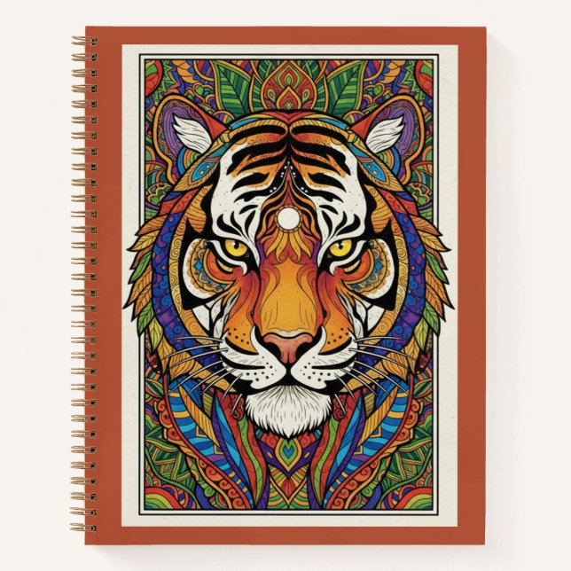 Vibrant Tiger Zentangle Art Nooracle Journal (Front)