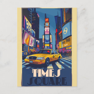 Vibrant Times Square: NYC Vintage Postcard