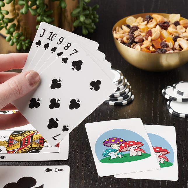 Vibrant Toadstool Mushroom Garden Playing Cards (Creator Uploaded)
