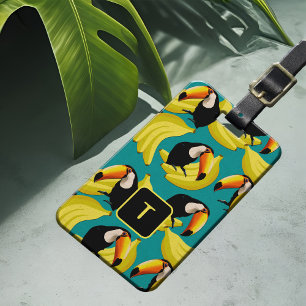 Vibrant Toucan Banana Fun Playful Tropical Travel Luggage Tag