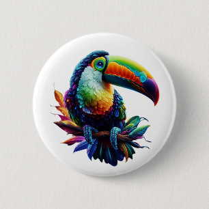 Vibrant Toucan Bird – Tropical Nature Art 6 Cm Round Badge