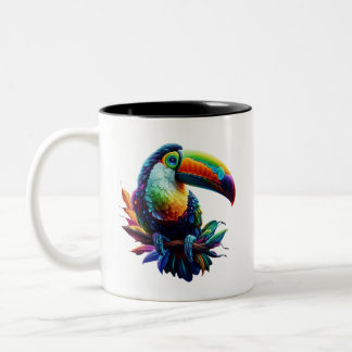 Vibrant Toucan Bird – Tropical Nature Art Two-Tone Coffee Mug