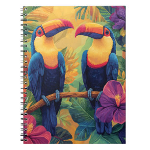 Vibrant Toucan PaintingTropical Birds in Paradise Notebook