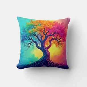 Vibrant Tree of Life: Roots of Hope Design Cushion