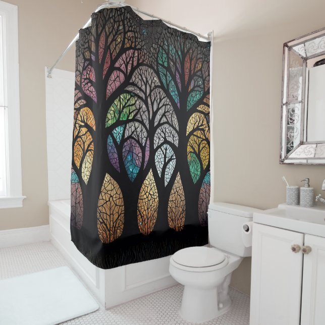 Vibrant Tree of Life Shower Curtain  (In Situ)