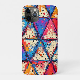 Vibrant Triangle Splatter Art iPhone 11 Pro Case