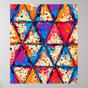 Vibrant Triangle Splatter Art Poster
