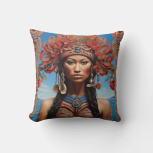 Vibrant Tribal Fusion Art Cushion
