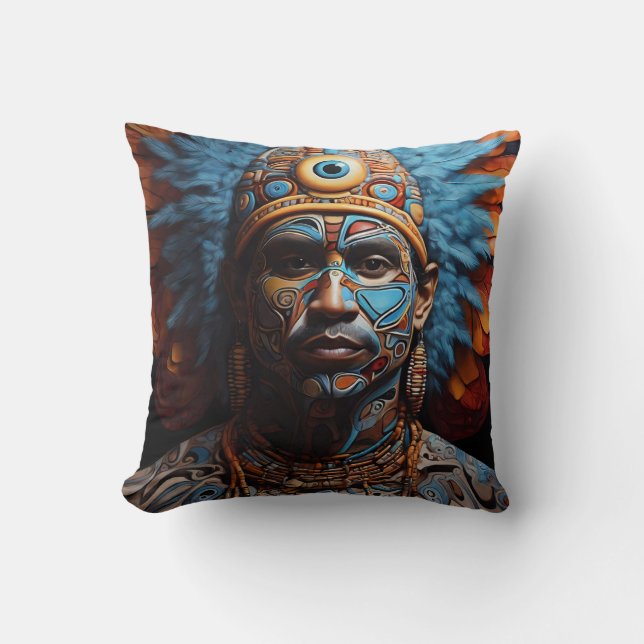 Vibrant Tribal Fusion Art Cushion (Front)