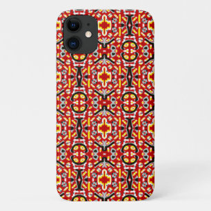 Vibrant Tribal Fusion Geometric Symmetry Pattern iPhone 11 Case