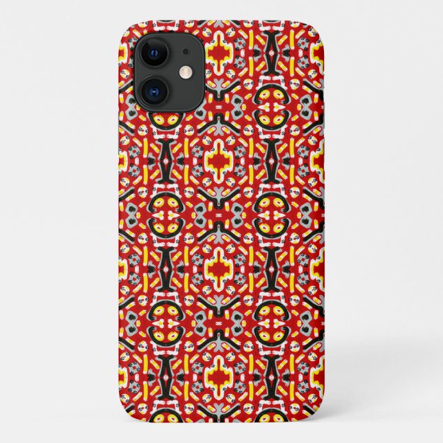 Vibrant Tribal Fusion Geometric Symmetry Pattern Case-Mate iPhone Case (Back)