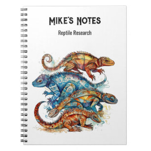 Vibrant Tribal Lizard Totem, custom Notebook