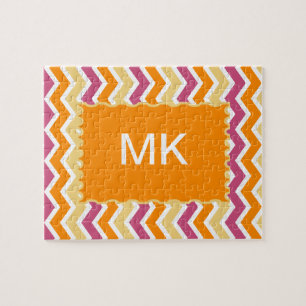 Vibrant Tribal ZigZag Jigsaw Puzzle