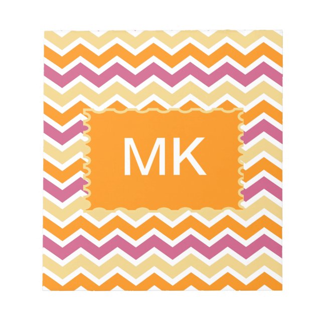 Vibrant Tribal ZigZag Notepad (Front)