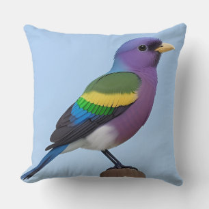 Vibrant Tropical Bird Gift Idea Wildlife decor Cushion