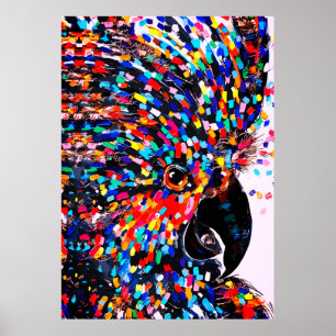 Vibrant Tropical Bird Wall Art in Expressionist