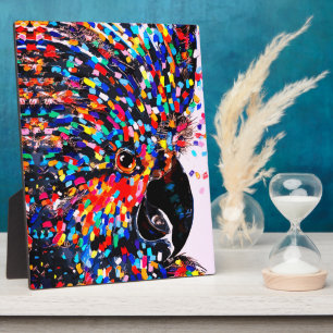 Vibrant Tropical Bird Wall Art in Expressionist Plaque