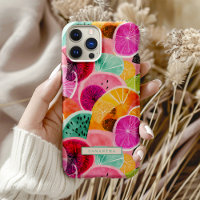 Vibrant Tropical Citrus Slice Pattern