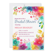 Vibrant Tropical Floral Bridal Shower Invitation