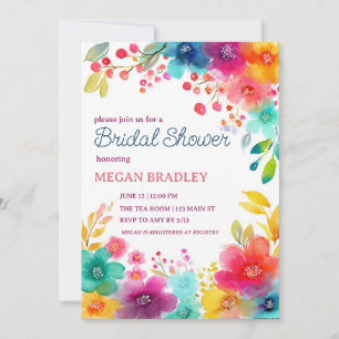 Vibrant Tropical Floral Bridal Shower Invitation